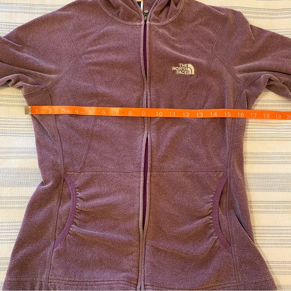 The North Face Purple Lavender Light Fleece Hooded Zip Up Hoody w/ Thumb Holes S - Picture 5 of 9